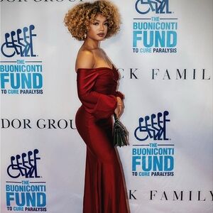 Elegant Red Off-Shoulder Dress